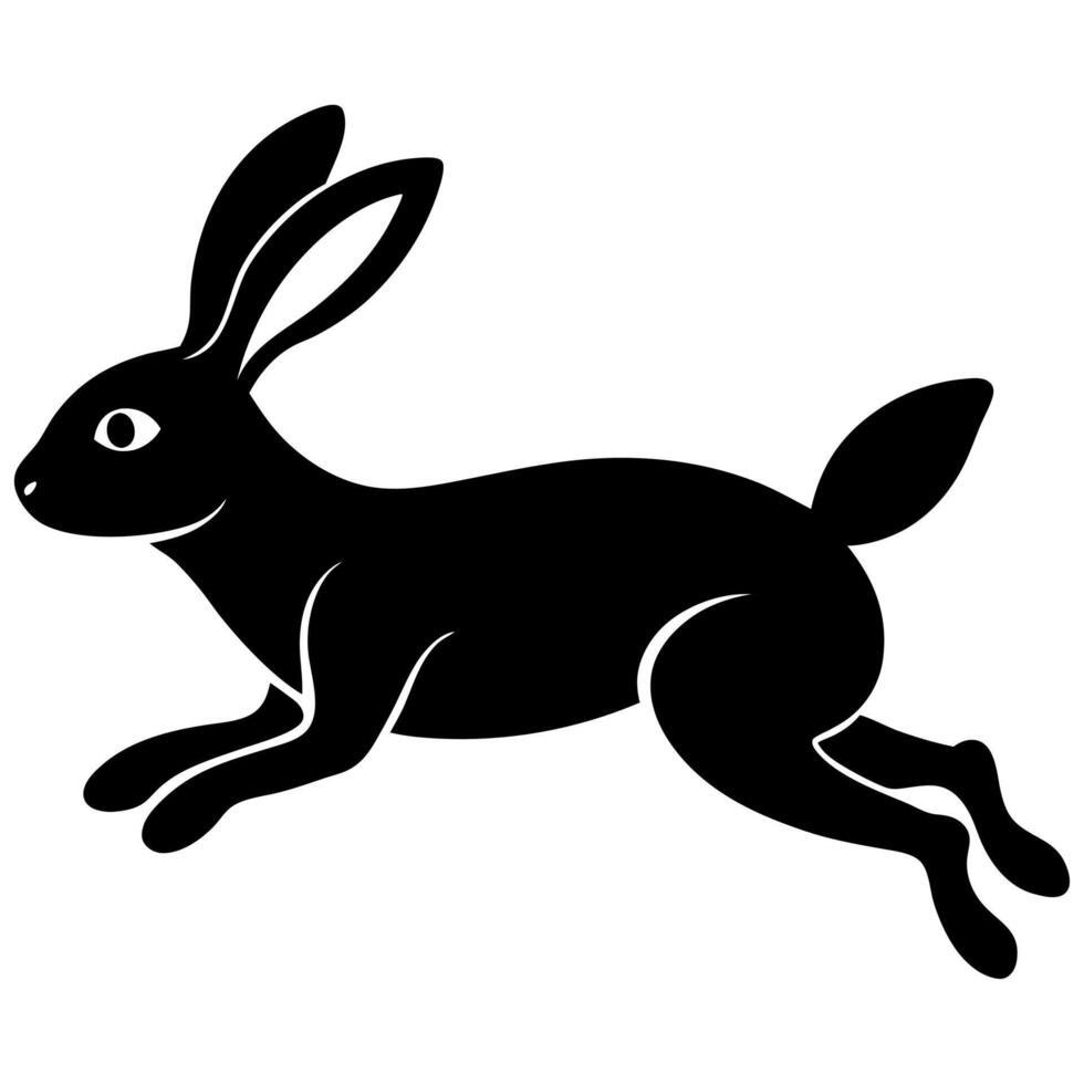 Simple Sleek Rabbit Silhouette Illustration for Elegant Digital Designs vector