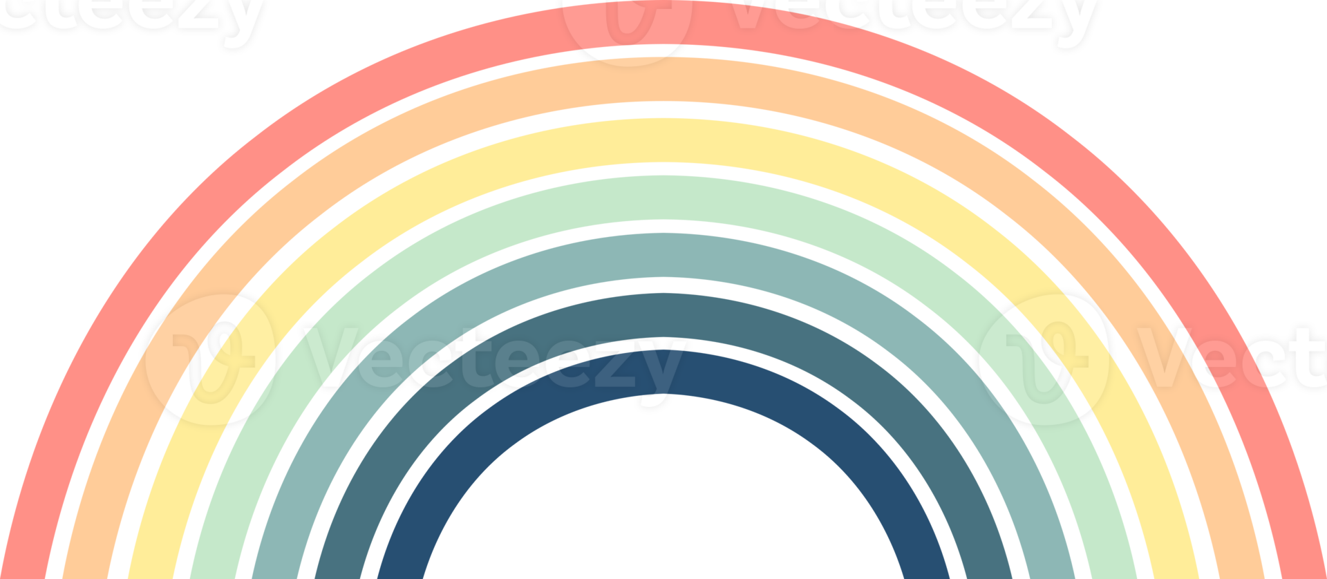 curve line seven colors rainbow boho minimal icon png