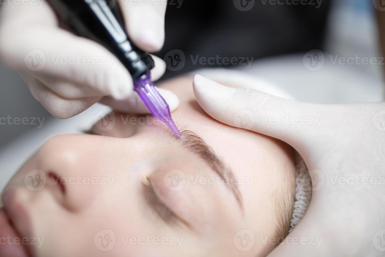 Ladies receive expert application of long-lasting makeup during a relaxing session at a salon. Skilled professionals enhance natural beauty for a fresh, polished look that endures. photo