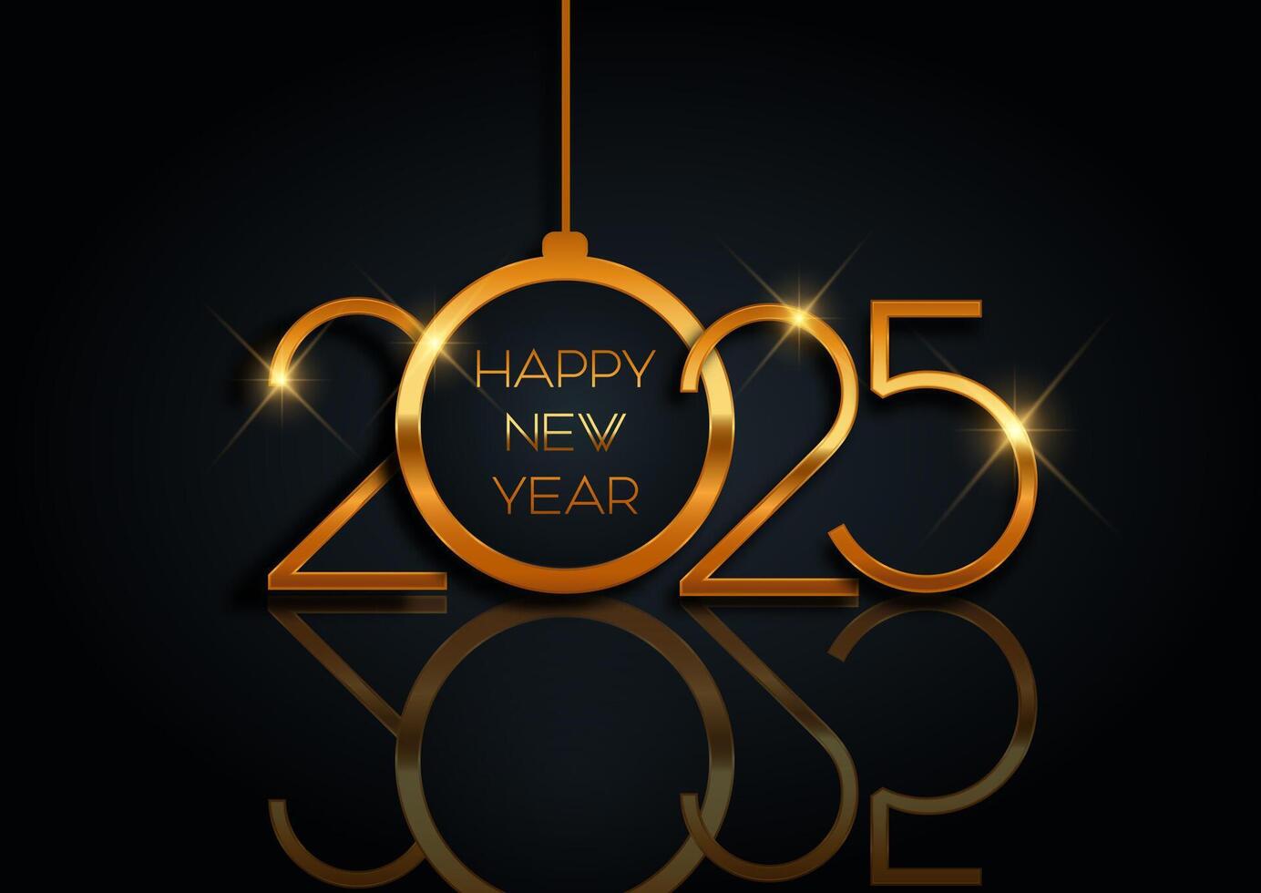 Elegant gold and black Happy New Year background vector