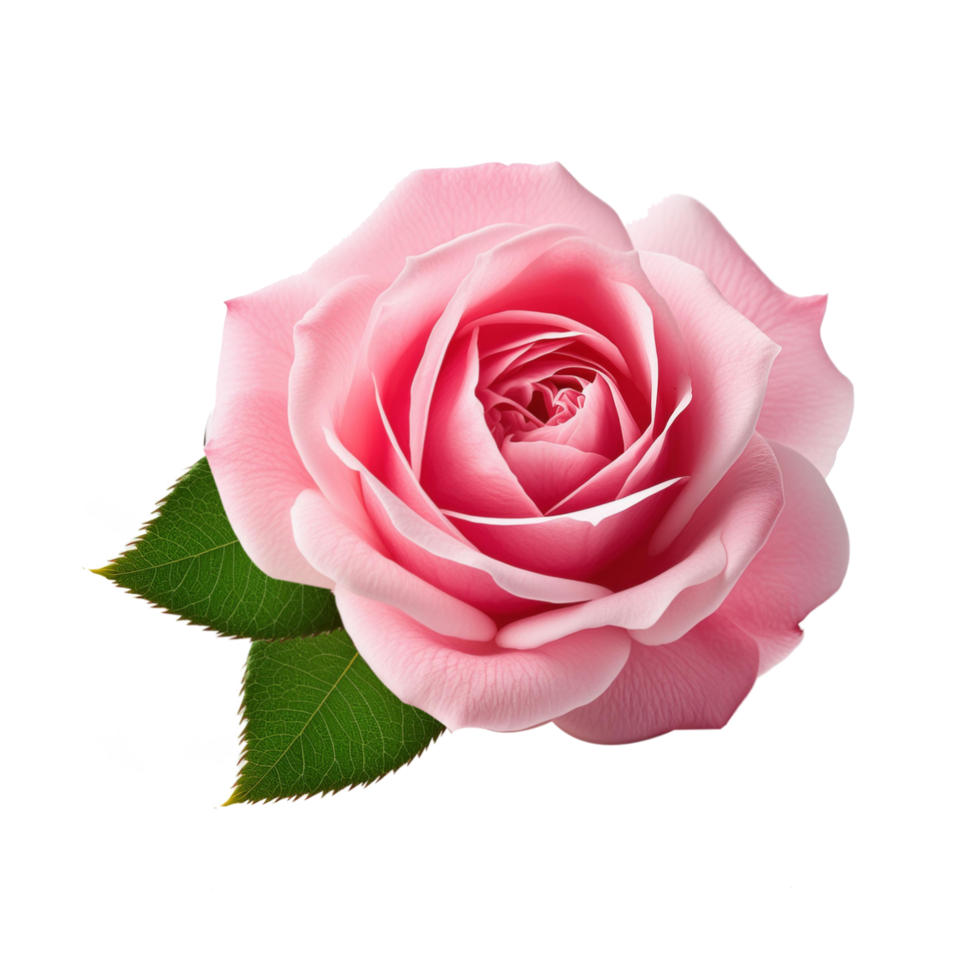 Top view of pink rose on transparent background png