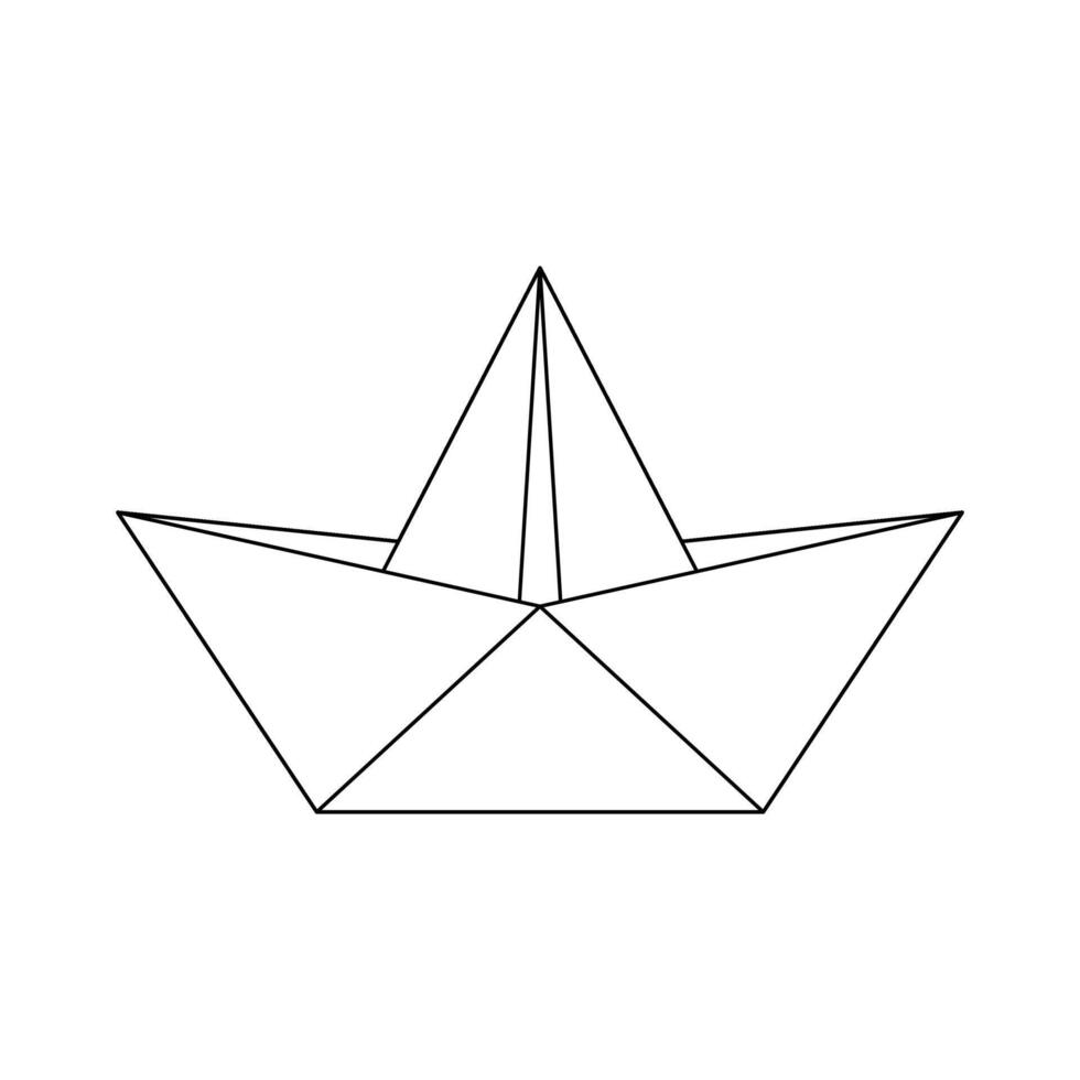 Folded paper boat icon. Origami figure isolated on white background. illustration vector