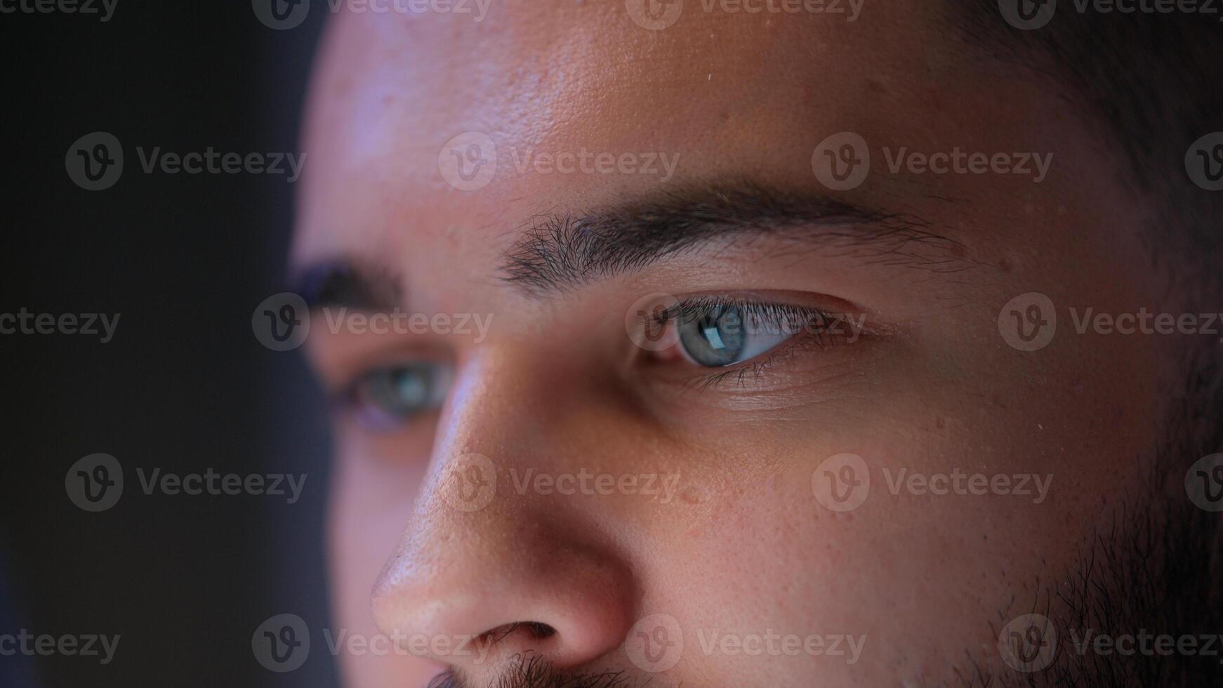 Close up man guy male user mobile phone smartphone technology web online internet social networking vision eyes addict stuck night insomnia browsing virtual cyberspace eyesight connected watching face photo