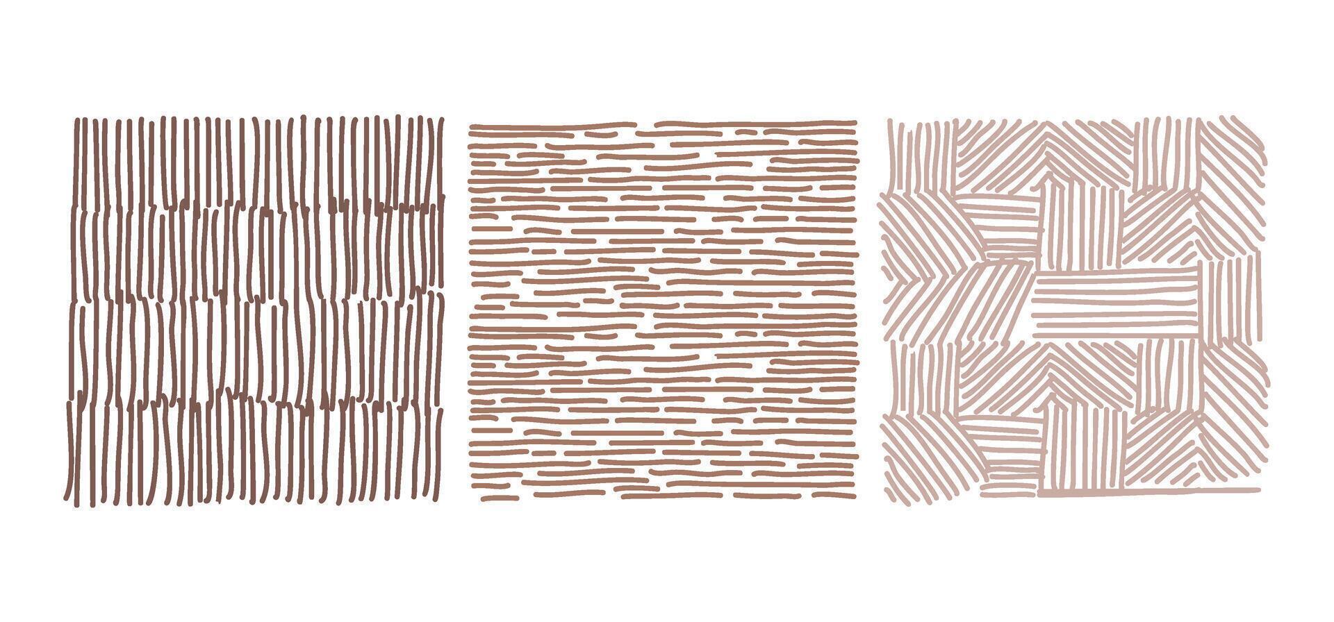 Abstract background of hand drawn straight line. Mocha Mousse colors set. Childish drawing. vector
