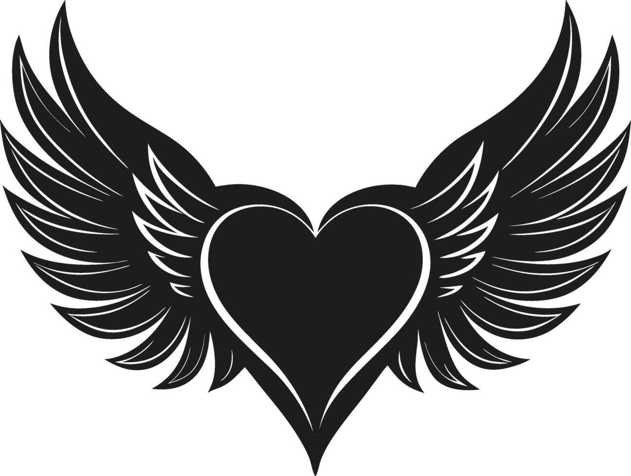 Winged Heart Illustration - Symbol of Freedom and Love vector
