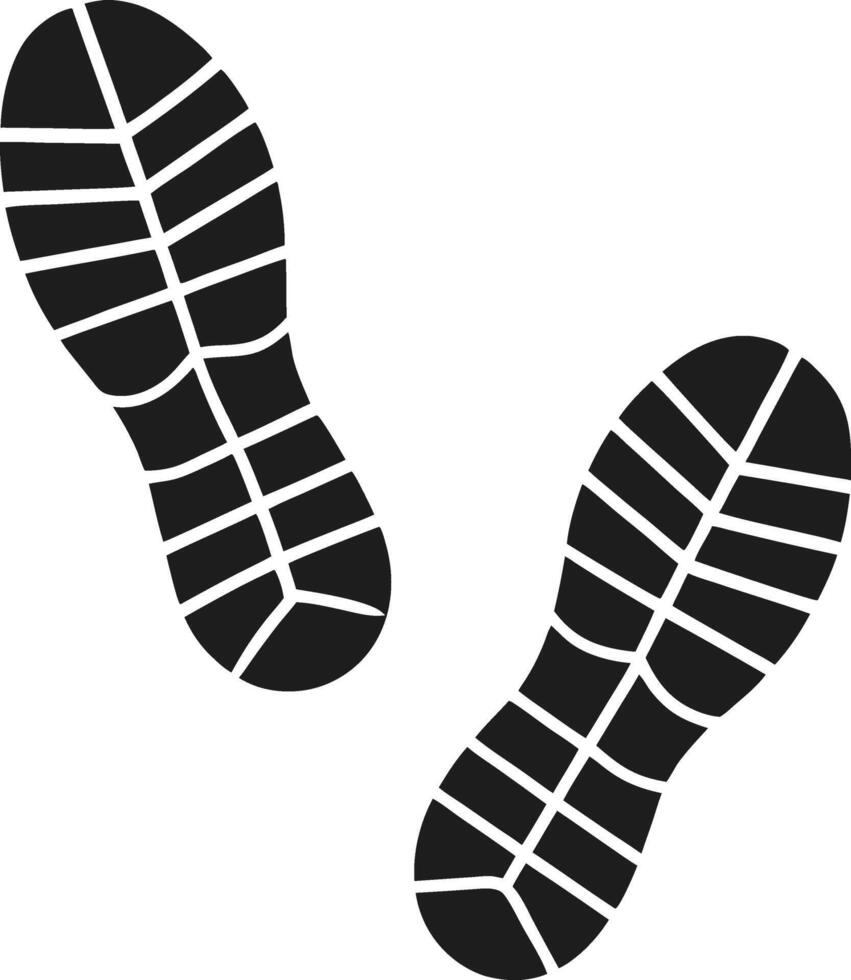 Running Shoe Footprint Silhouette Illustration vector