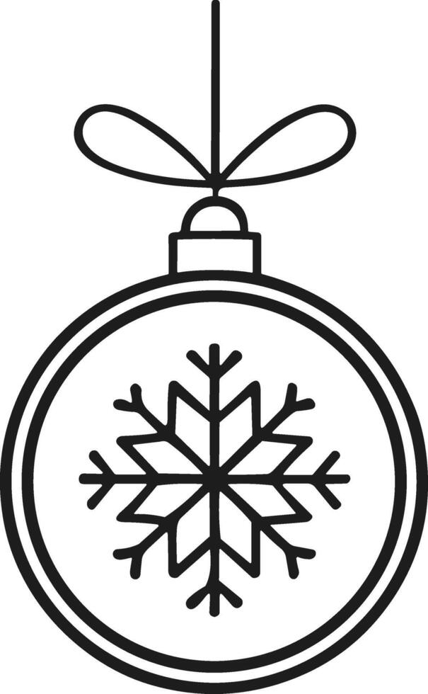 Elegant Christmas Ornament with Snowflake Design - Holiday Illustration vector