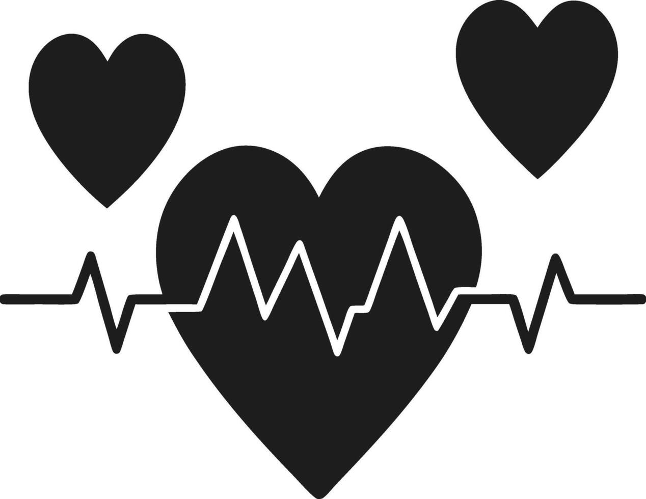 Heart with Heartbeat Line Illustration - Symbol of Love and Health vector