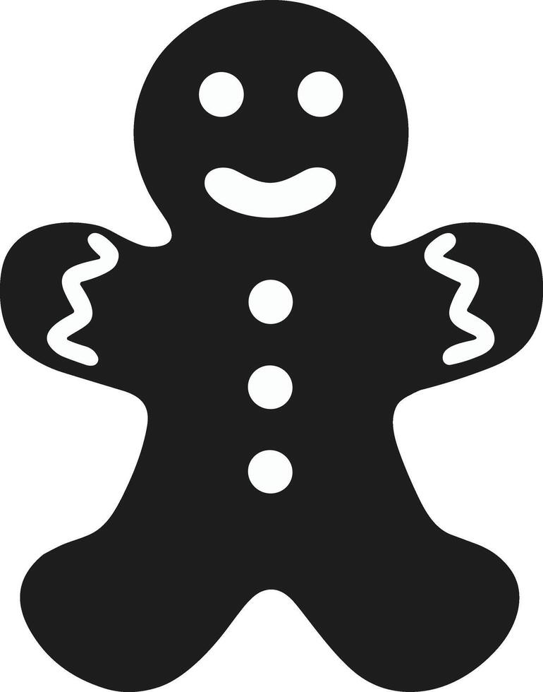 Simple Gingerbread Man Cookie Illustration for Christmas Decor vector