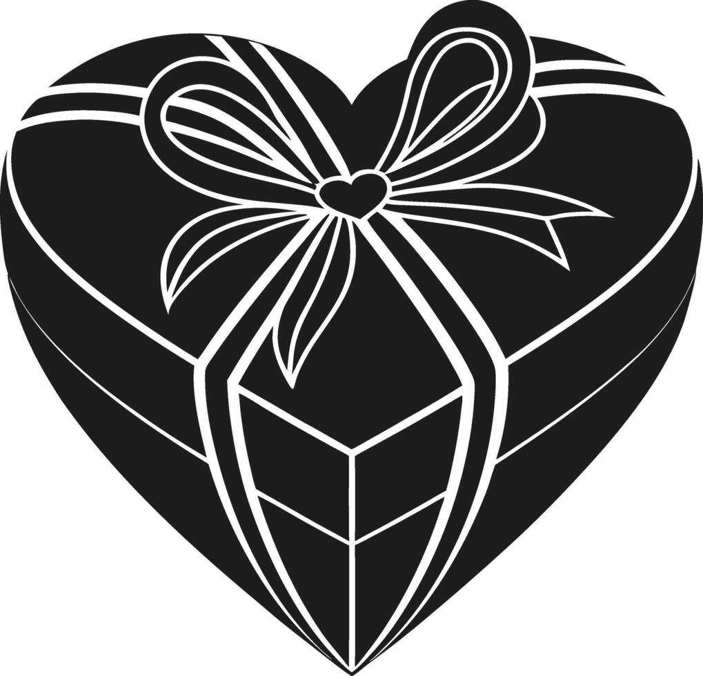 Heart-Shaped Gift Box Illustration - Romantic Present Design vector