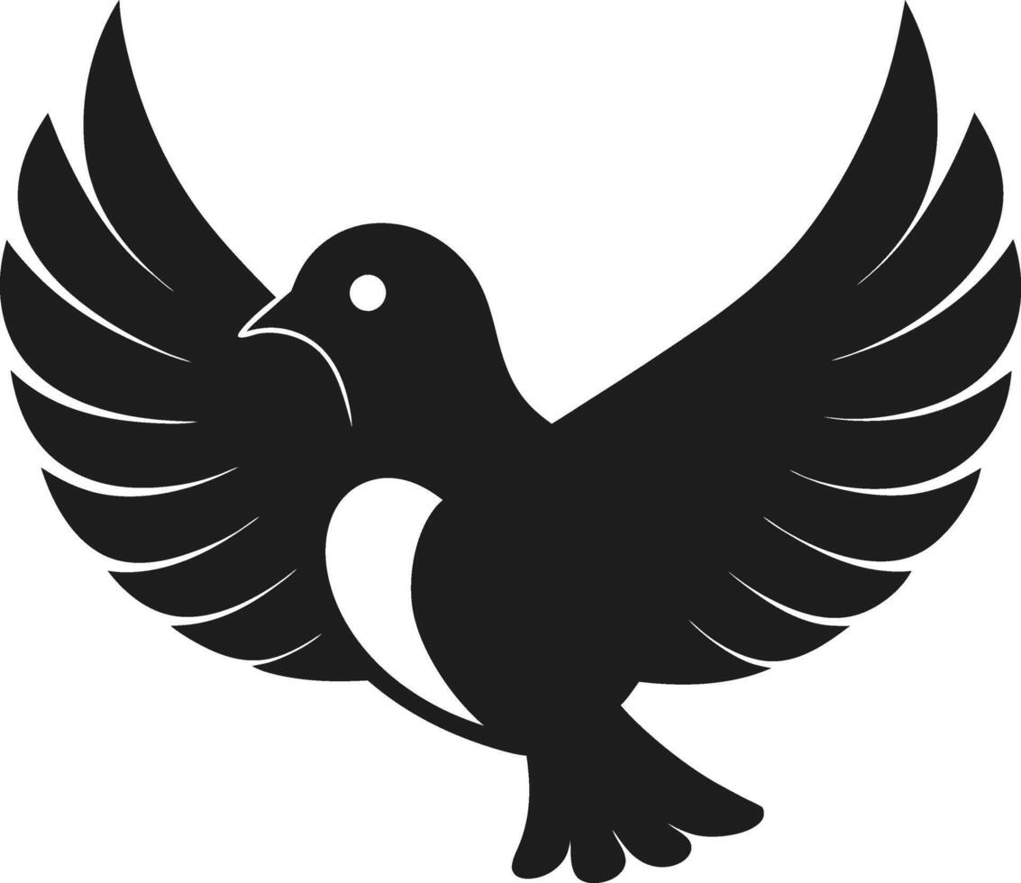 Flying Dove Silhouette - Symbol of Peace, Love, and Freedom Illustration vector