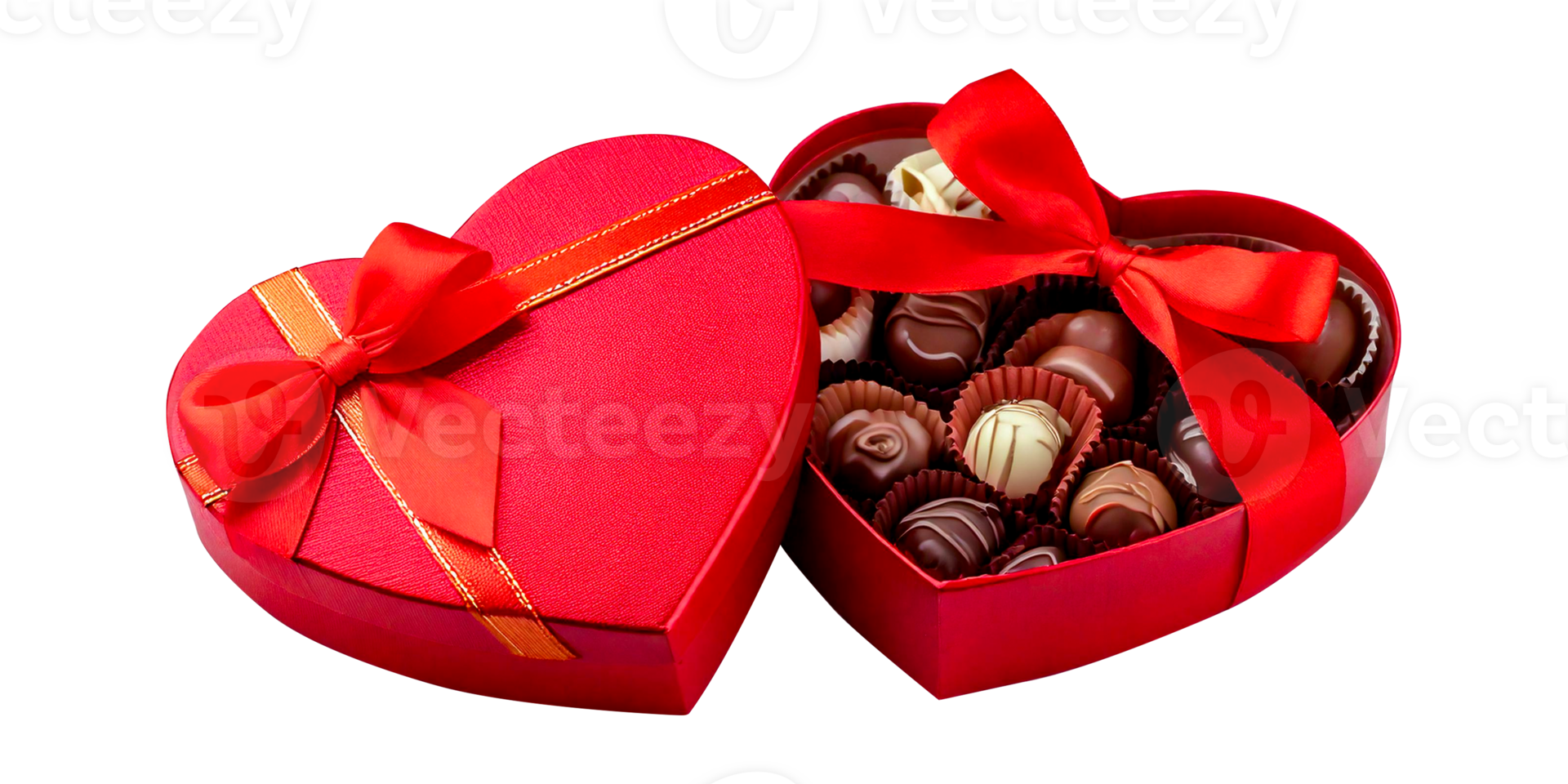 chocolates in a heart-shaped box with a red heart-shaped box. png