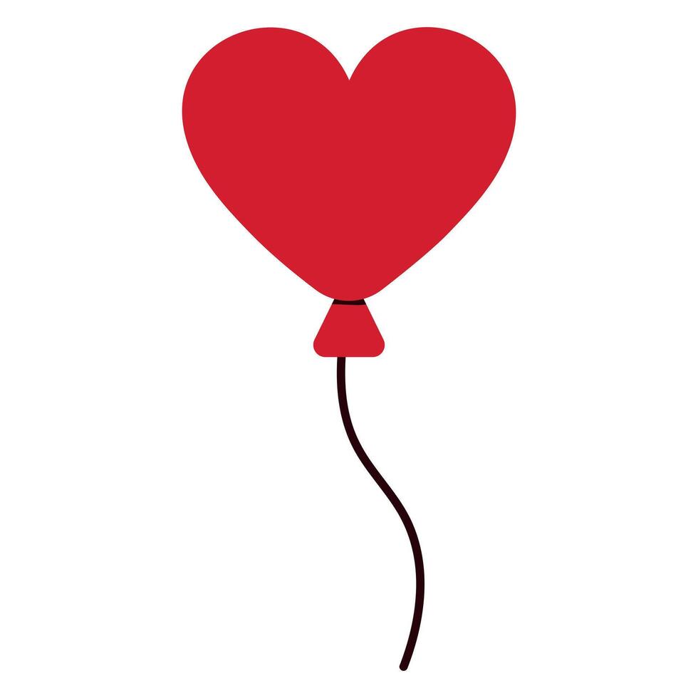 Red heart shaped balloon isolated on white background vector