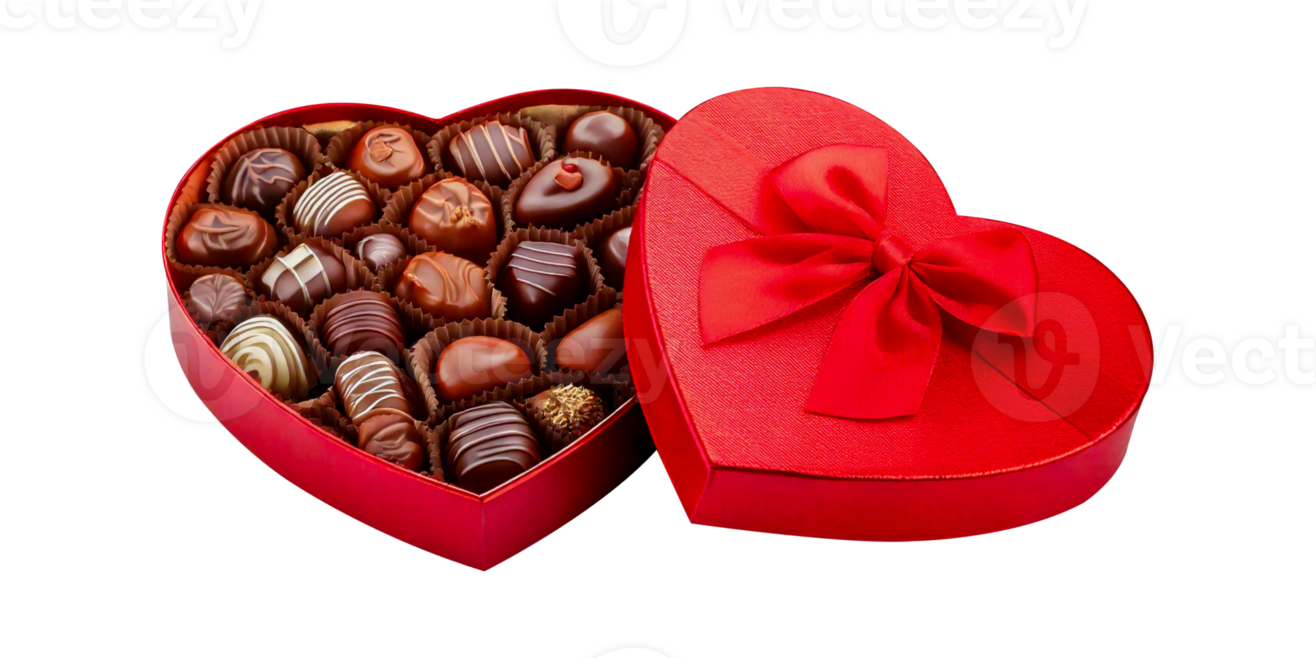 chocolates in a heart-shaped box with a red heart-shaped box. png
