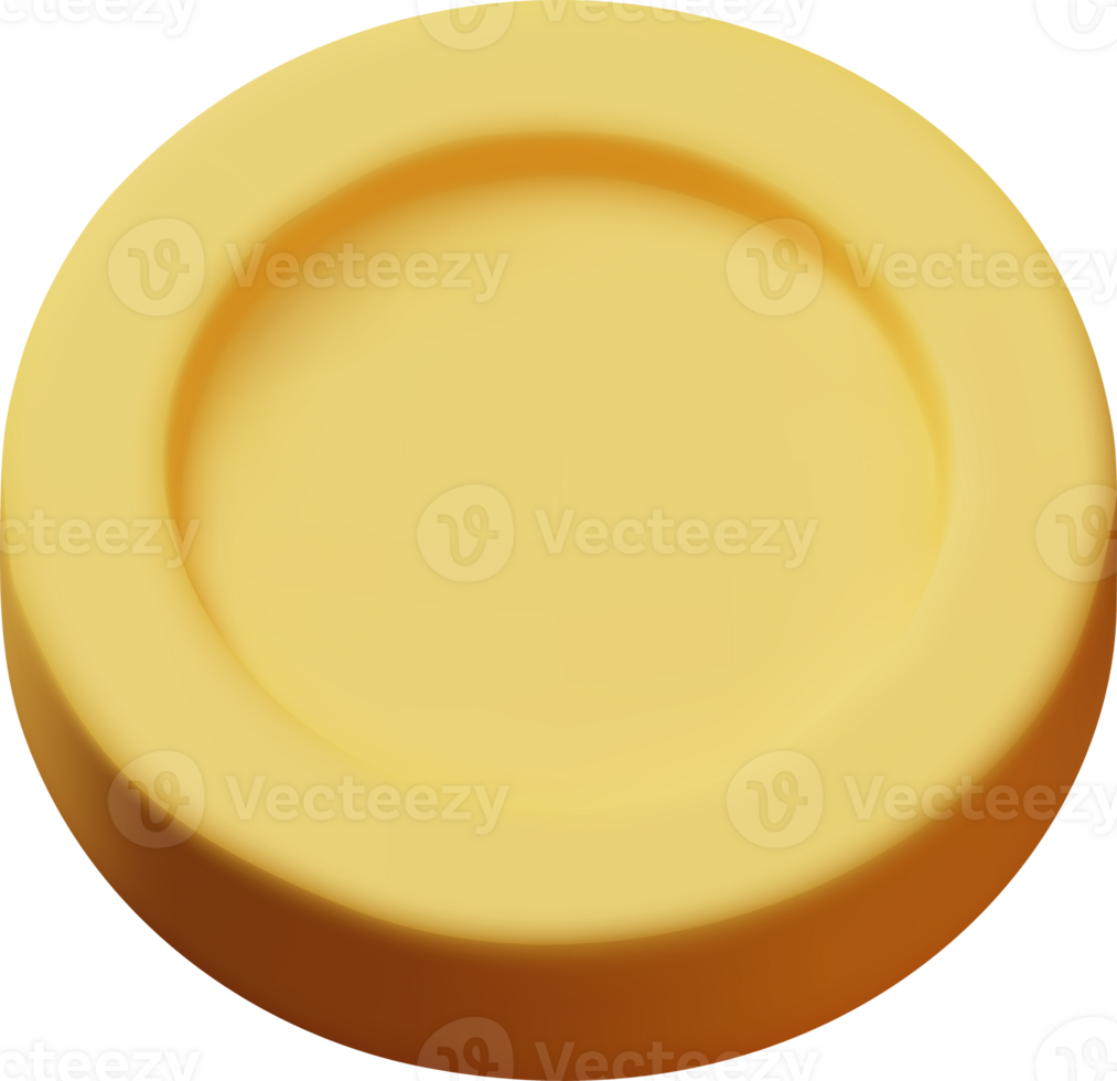 3D Gold Plastic Coin Icon png