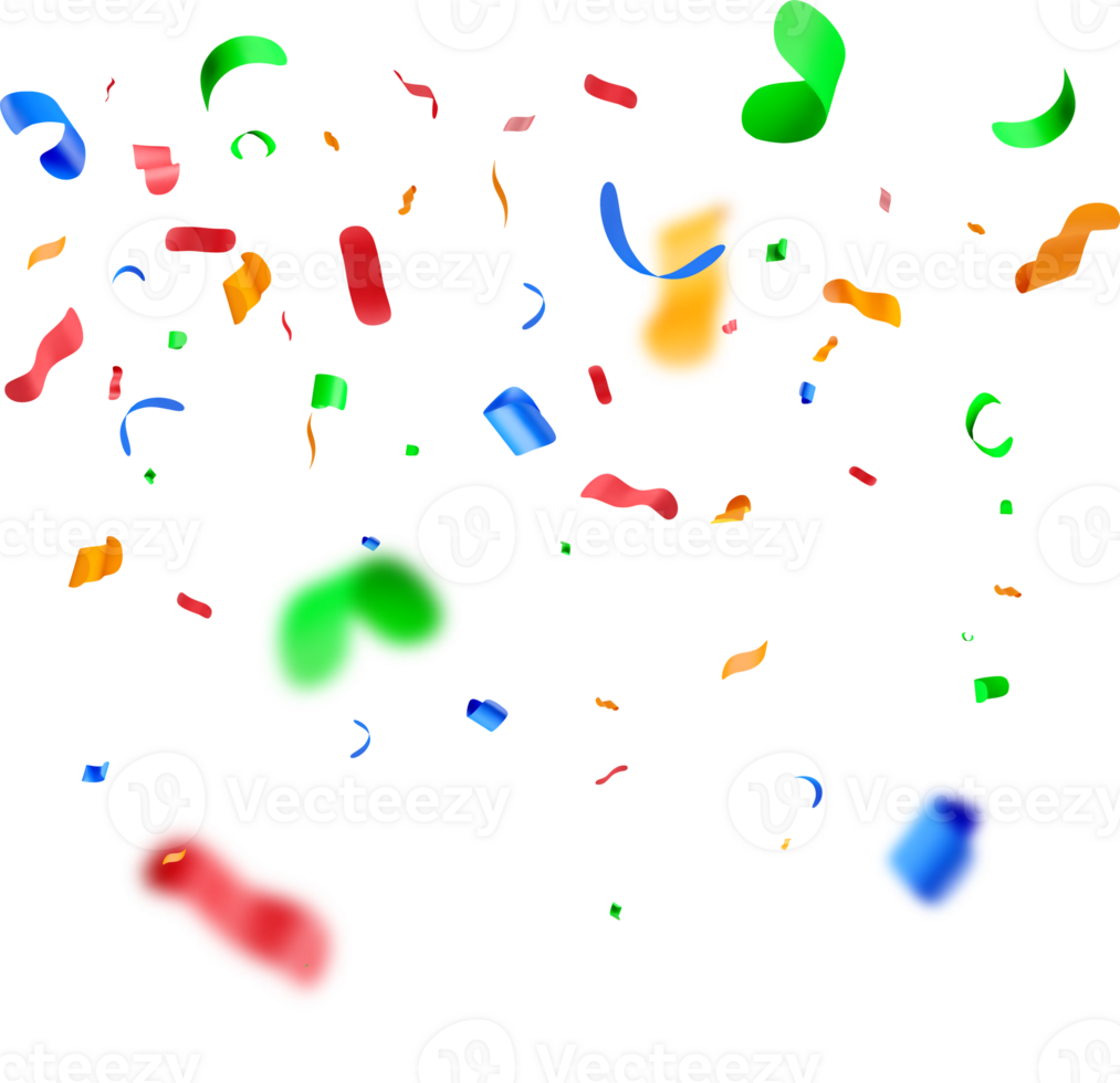 3D color party confetti elements set png