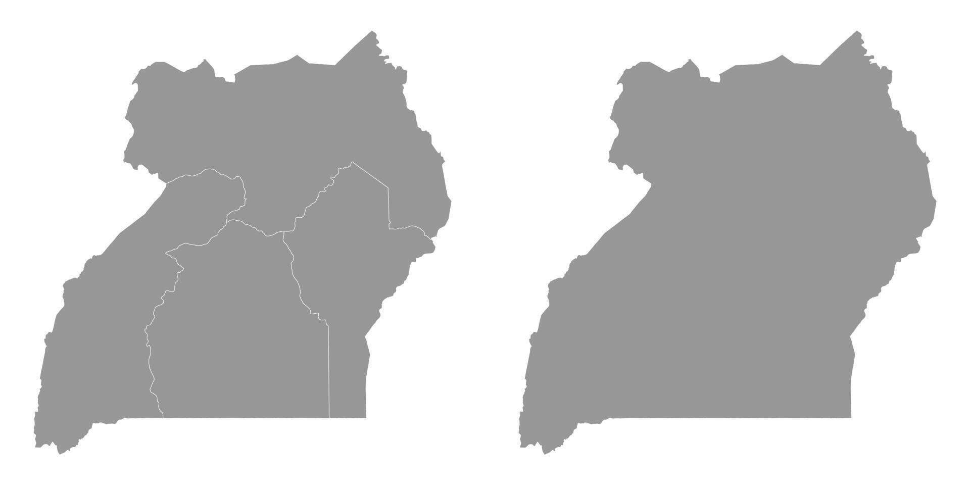 Uganda region map. illustration. vector
