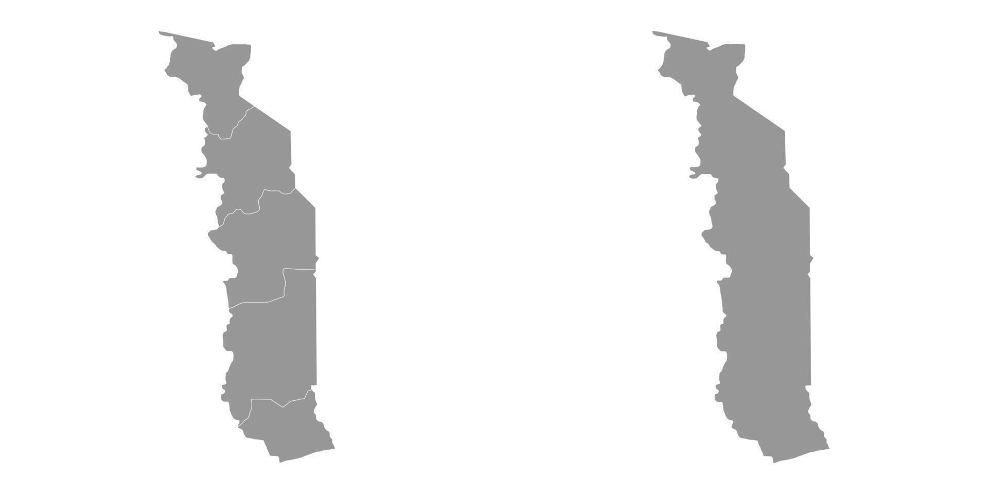 Togo map with administrative divisions. illustration. vector