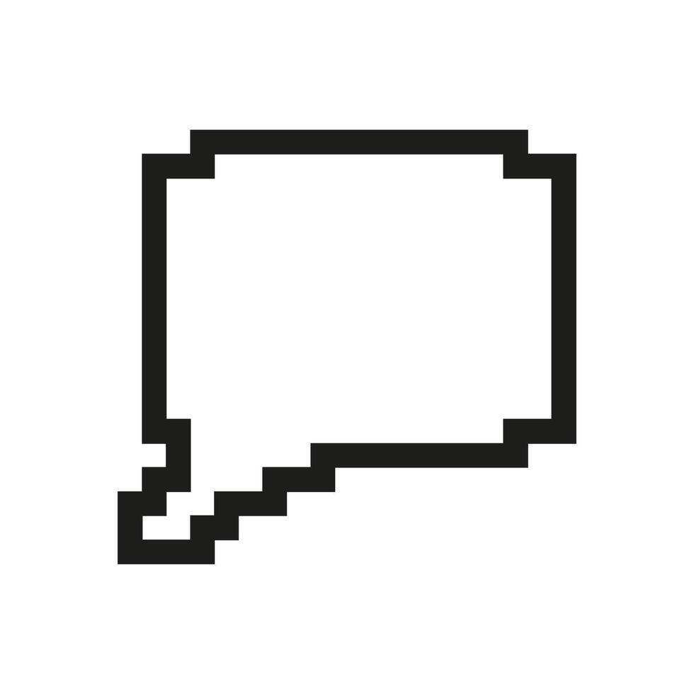 Pixelated Speech Bubble, Symbol Of Message, Conversation or Text. Speech Bubble Pixel Icon. Isolated Illustration vector