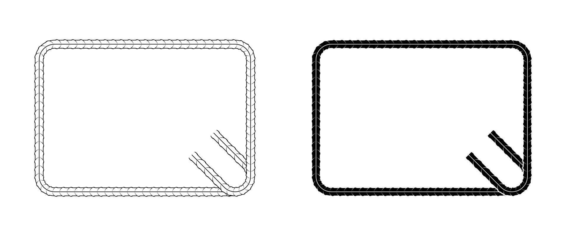 stirrup reinforcing steel links icon set vector