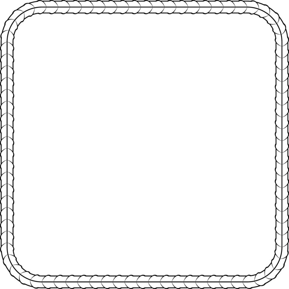 Rebar square frame outline with copy space for text or design vector