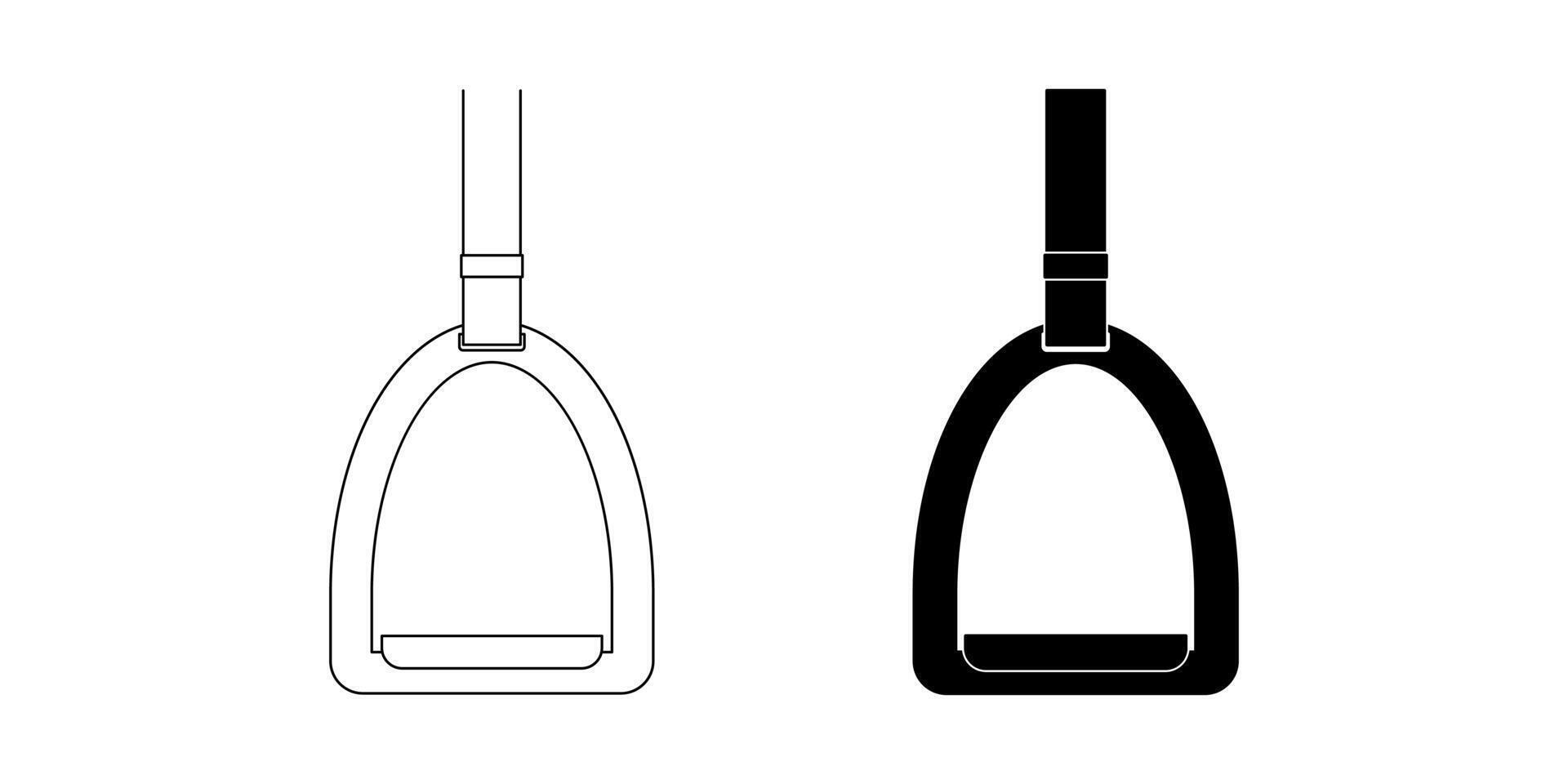 stirrup horse icon set isolated on white background vector