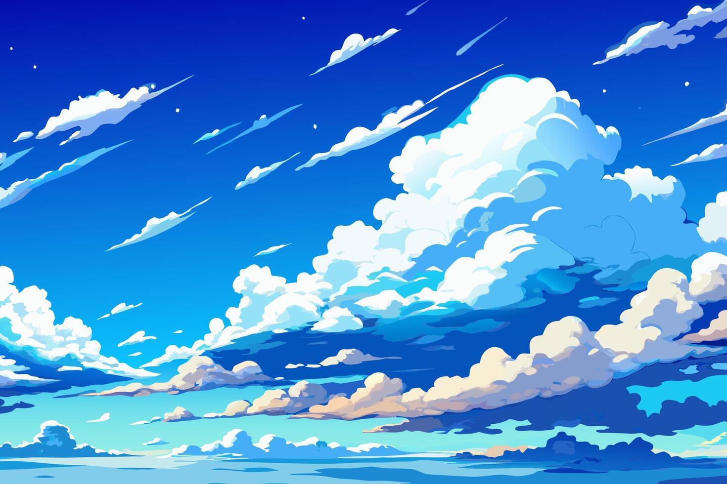 Anime clouds wallpaper vector