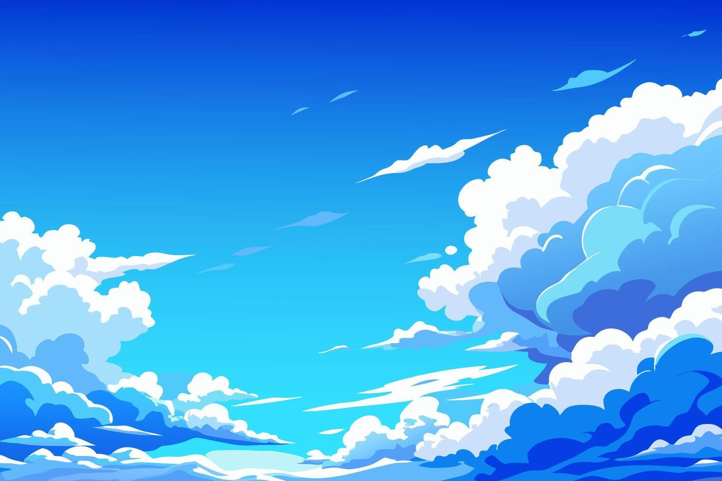 Skybound Serenity An Anime Cloudscape vector
