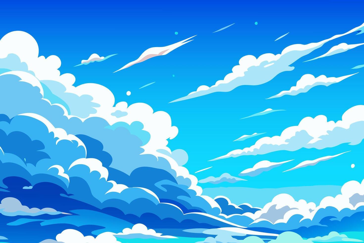 Drifting Dreams Anime Clouds at Dawn vector
