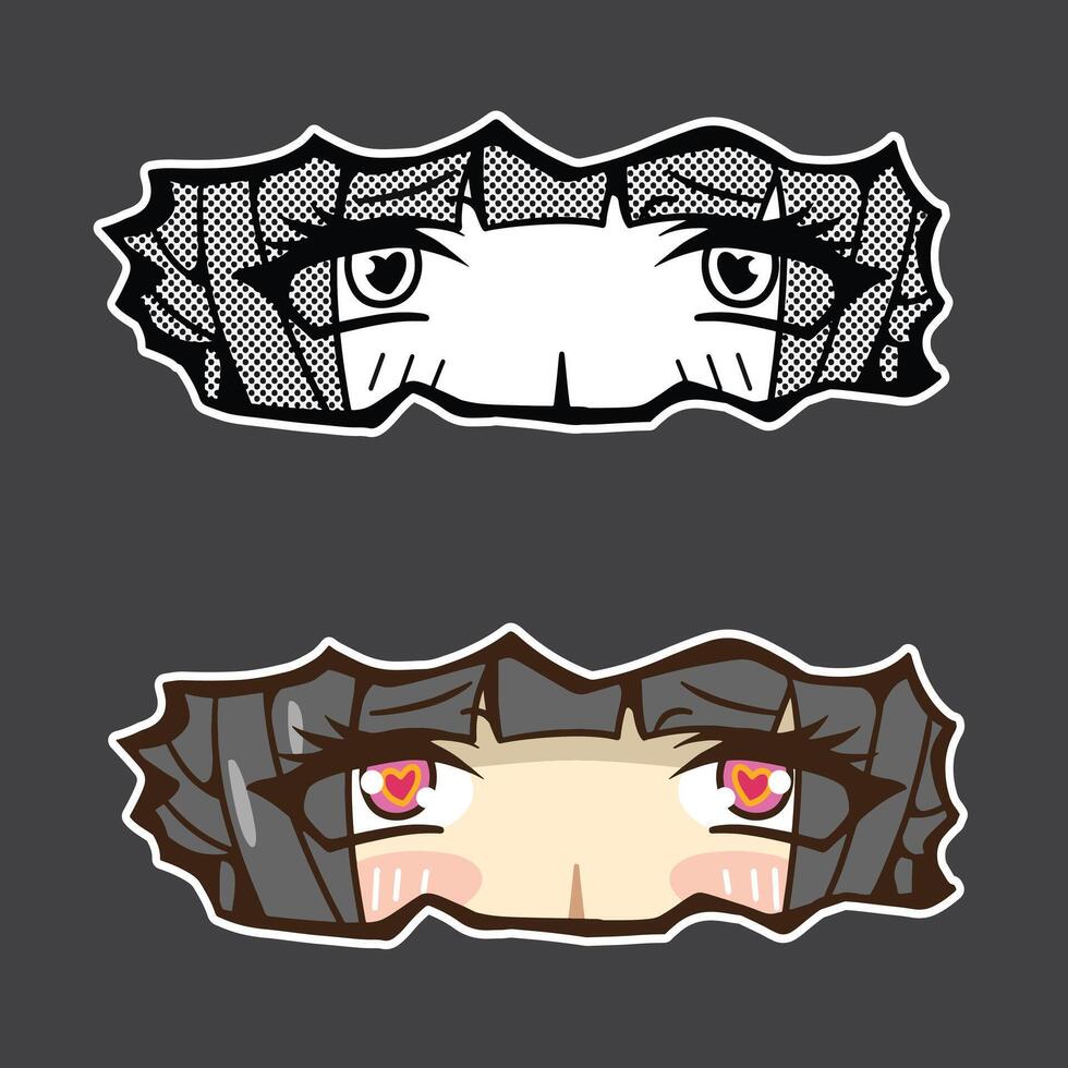 set of eye anime girl good for sticker decals t shirt design set of eye anime girl good for sticker decals t shirt design