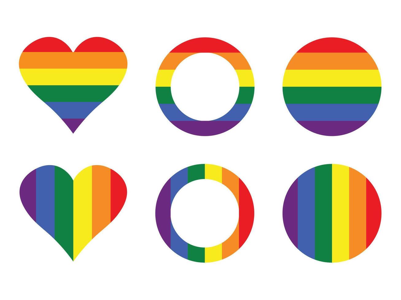 LGBT circle gay rainbow heart symbol homosexual pride banner. Gay pride frames icon. Rainbow heart illustration. vector