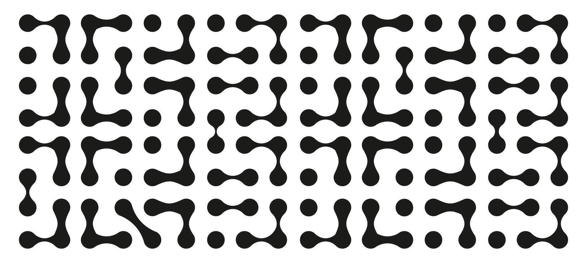 Metaball dot icons. Abstract point movement connected round blobs transition metaballs. Connected circle morphing blobs. vector