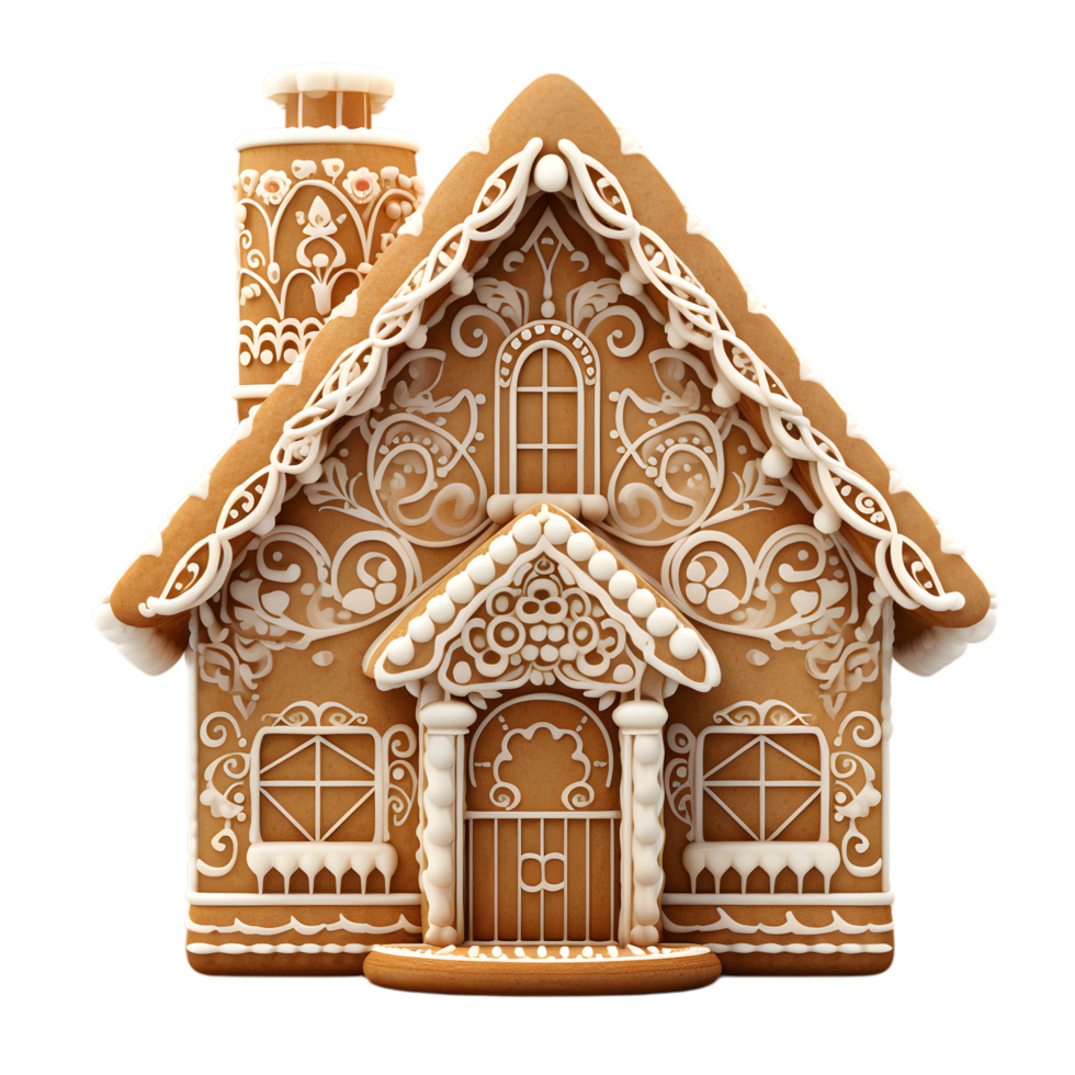 Gingerbread House with Festive Decorations and Frosting png
