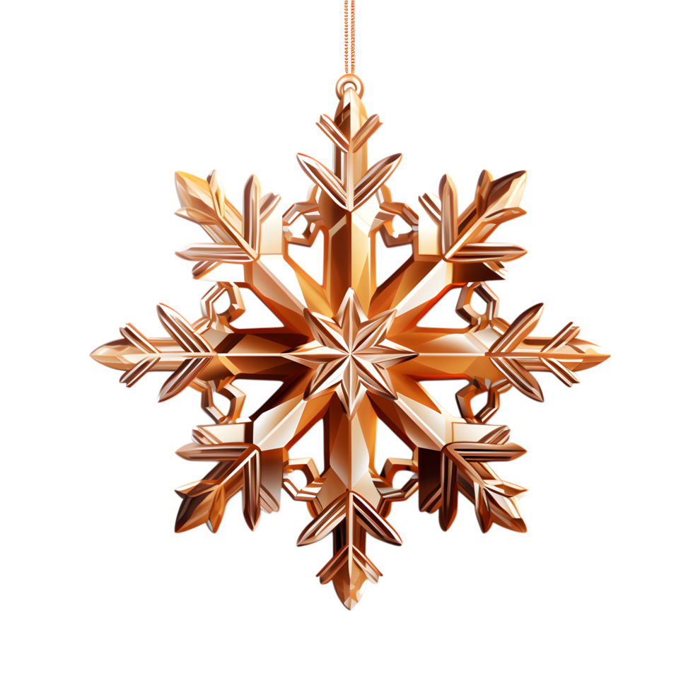 Sparkling Copper Snowflake Ornament png