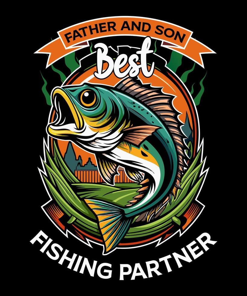 The logo for a fishing partner vector
