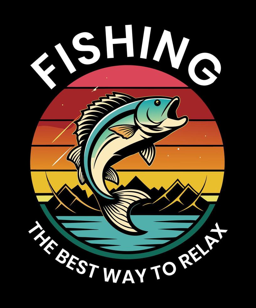 Fishing the best way to relax vector