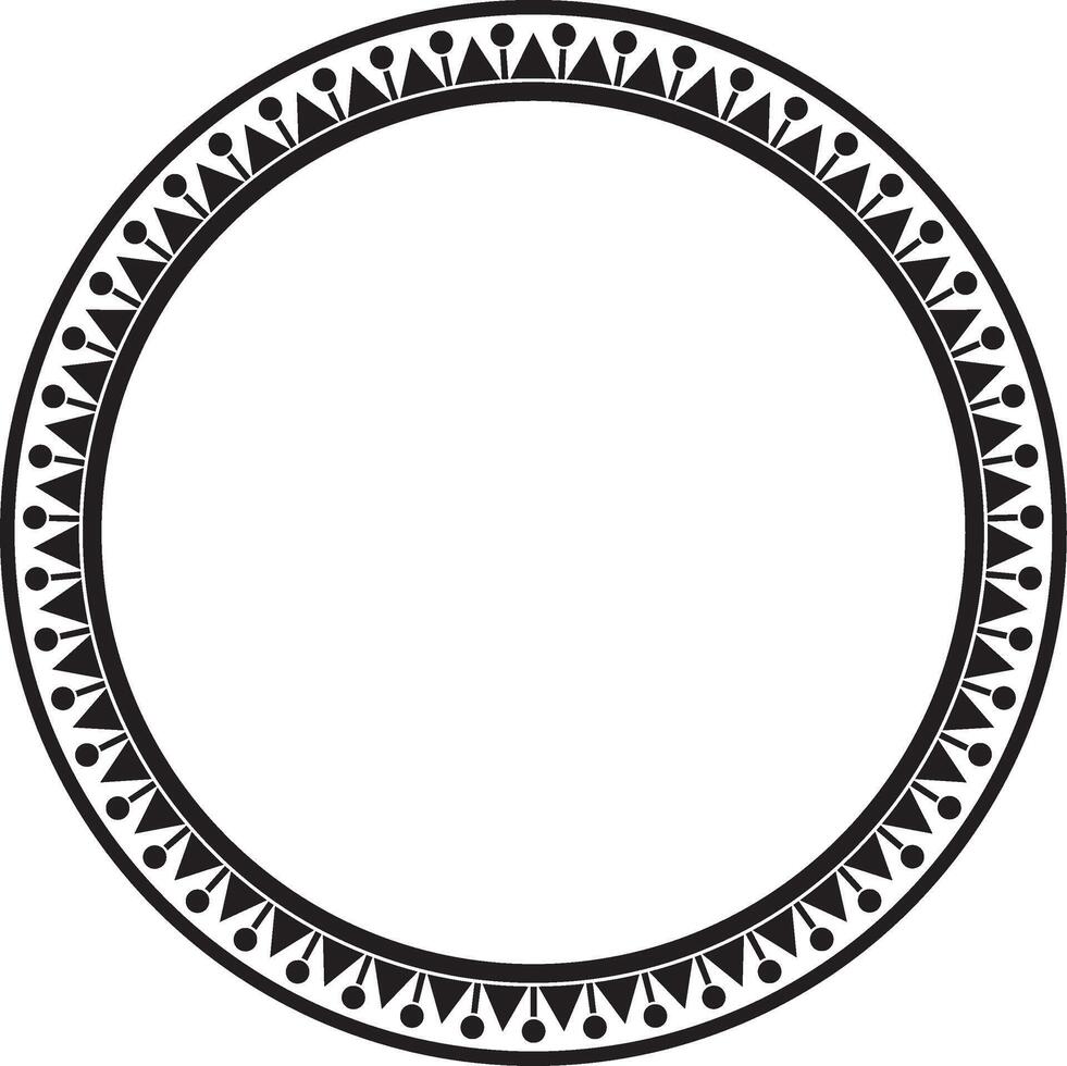 black monochrome round turkish ornament. Ottoman circle, ring, frame. vector