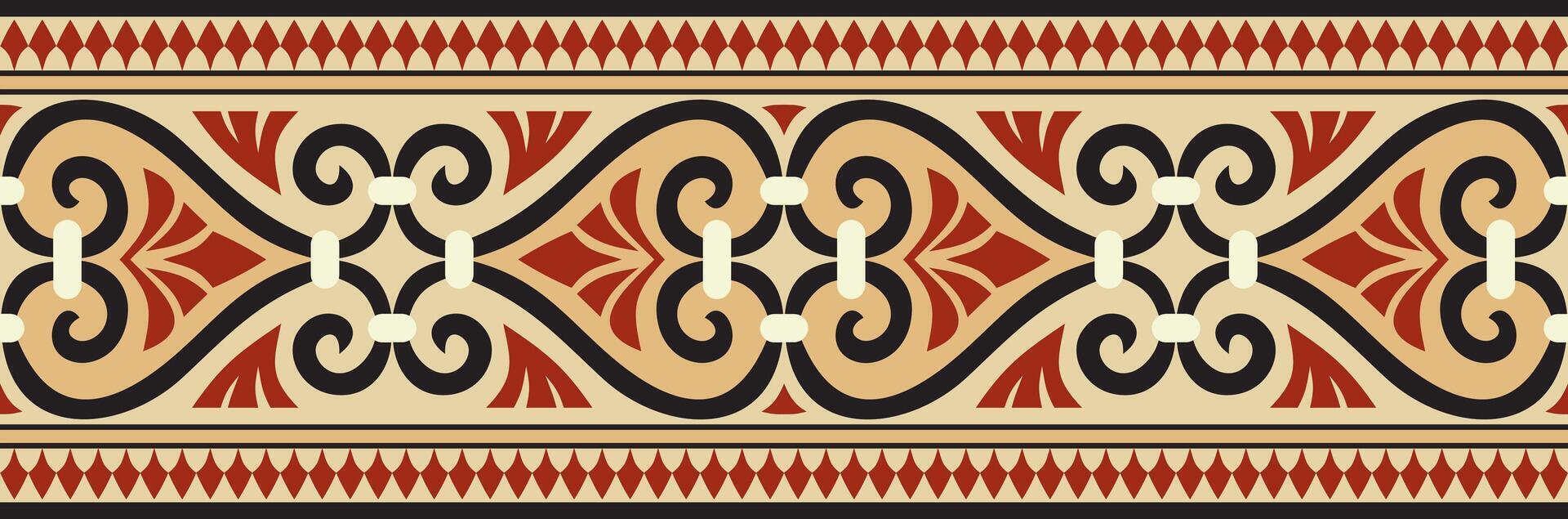 colored seamless ornament of ancient Greece. Classic Endless pattern frame border Roman Empire. vector