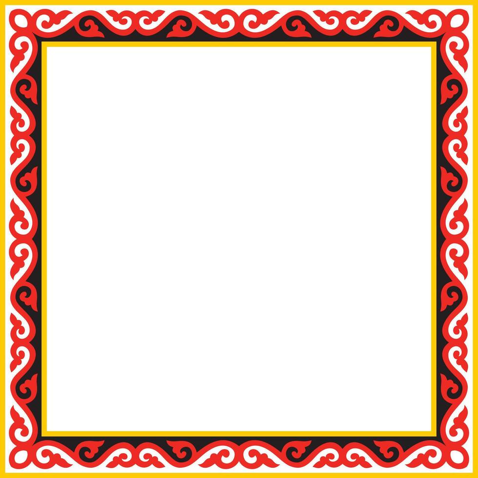 square colored ancient Russian ornament. Slavic rectangle, border, frame. Painting of the royal chambers. vector
