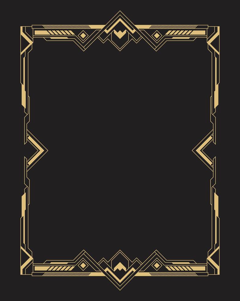 Luxury abstract gold geometric art deco frame illustration vector