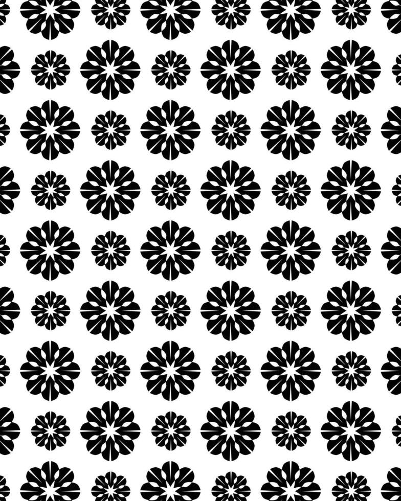 Simple black and white wallpaper abstract circle flower pattern vector
