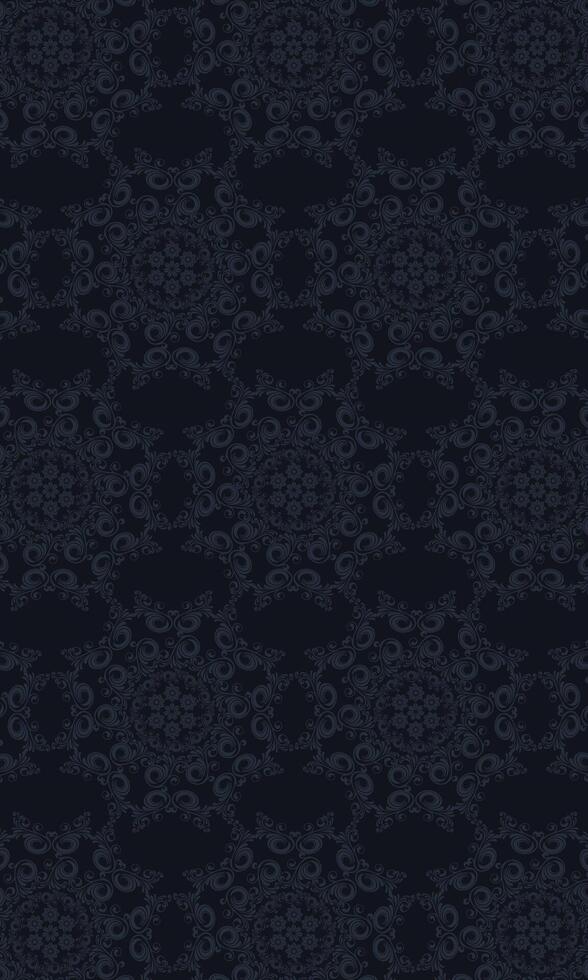 Abstract vintage floral decorative pattern background. Luxurious dark batik motif vector