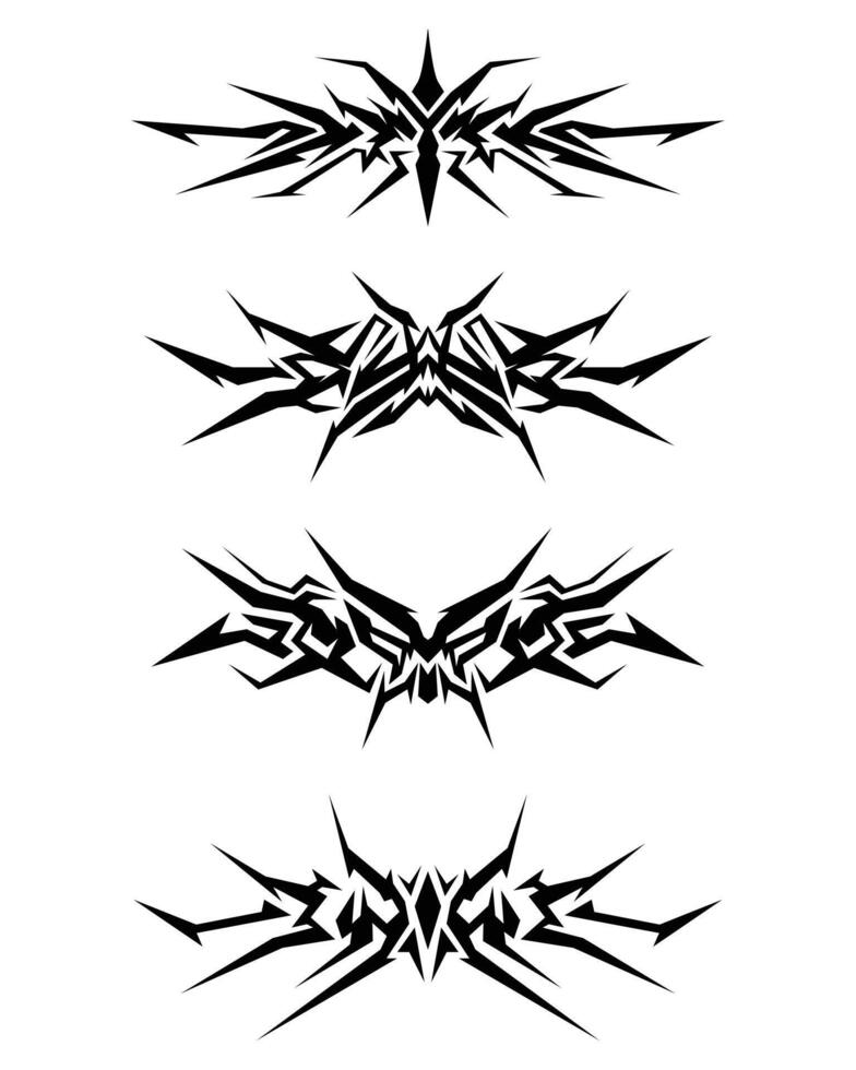 Collection of different abstract modern tribal tattoo vector