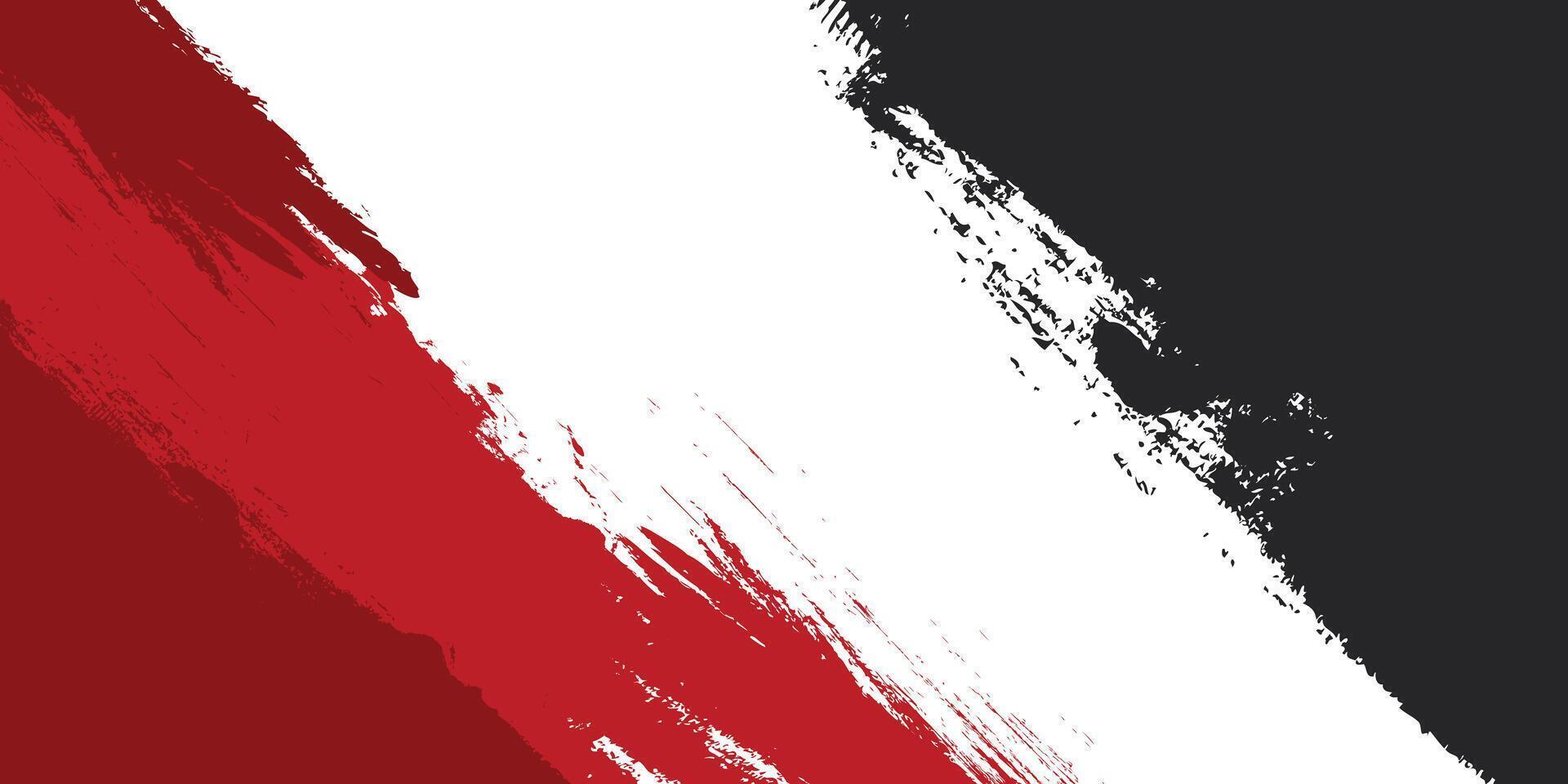 Abstract red and black grunge brush stroke blank background vector