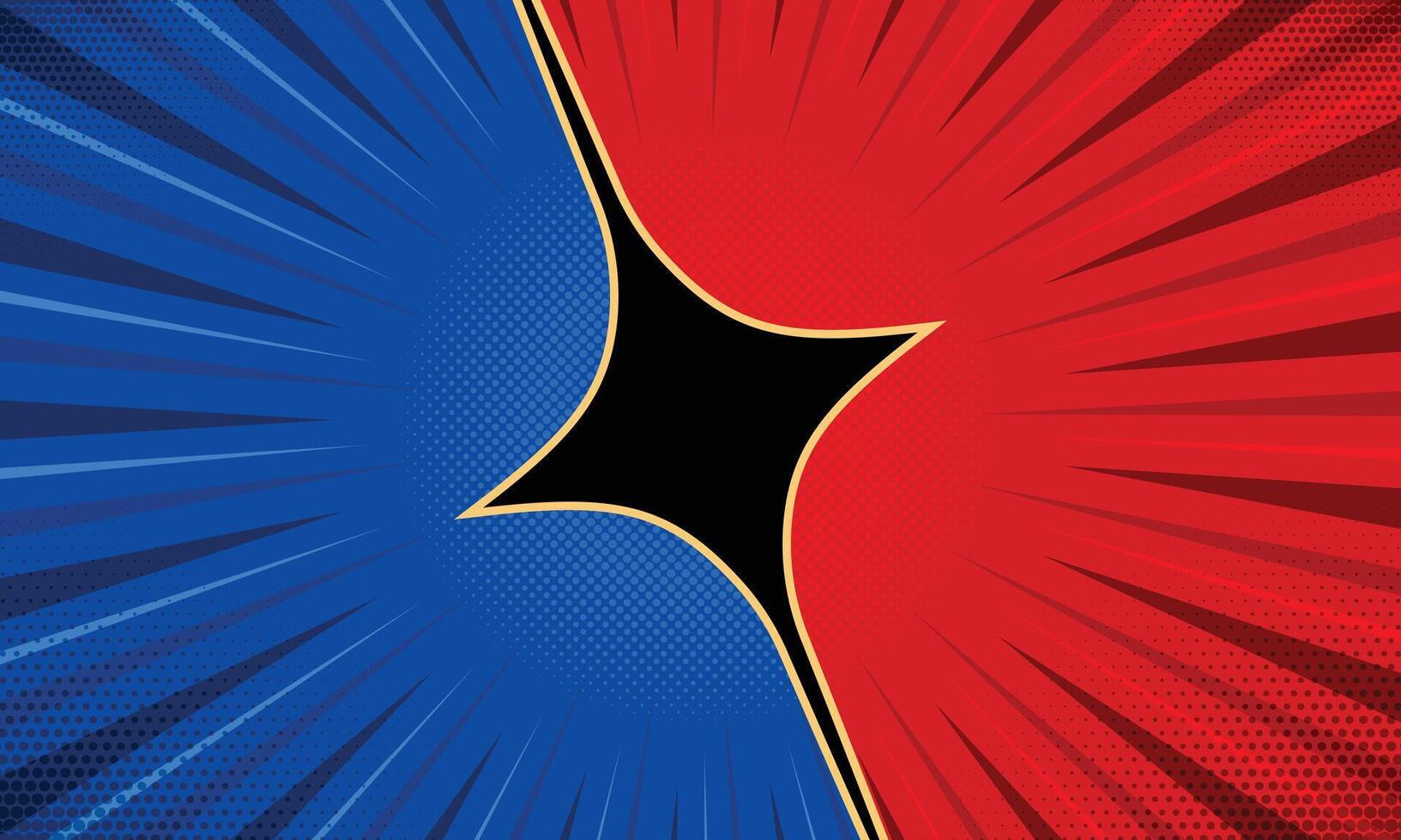 Abstract radial lines pop art fight comic background vector