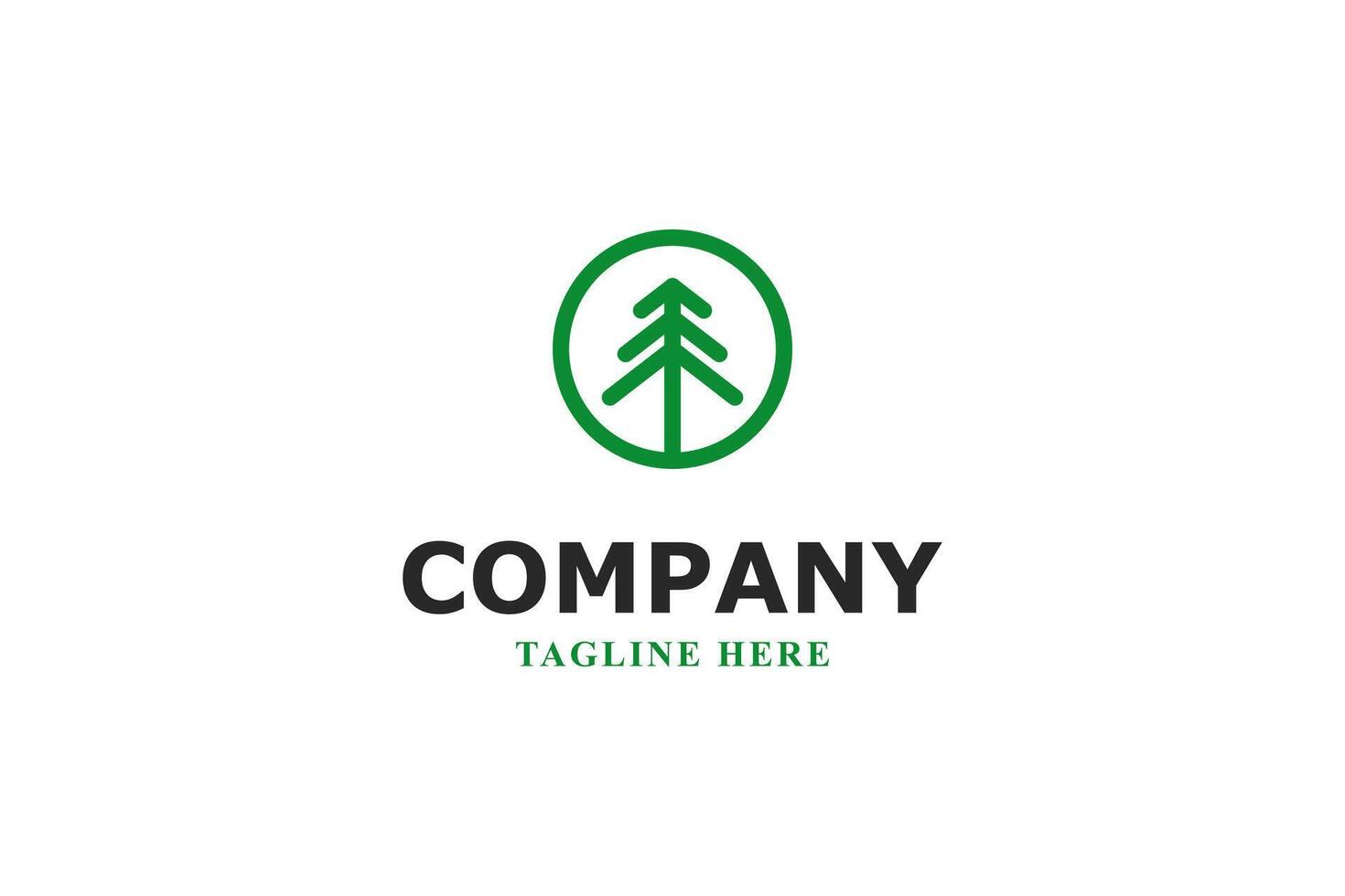 pine tree logo inside circle vector
