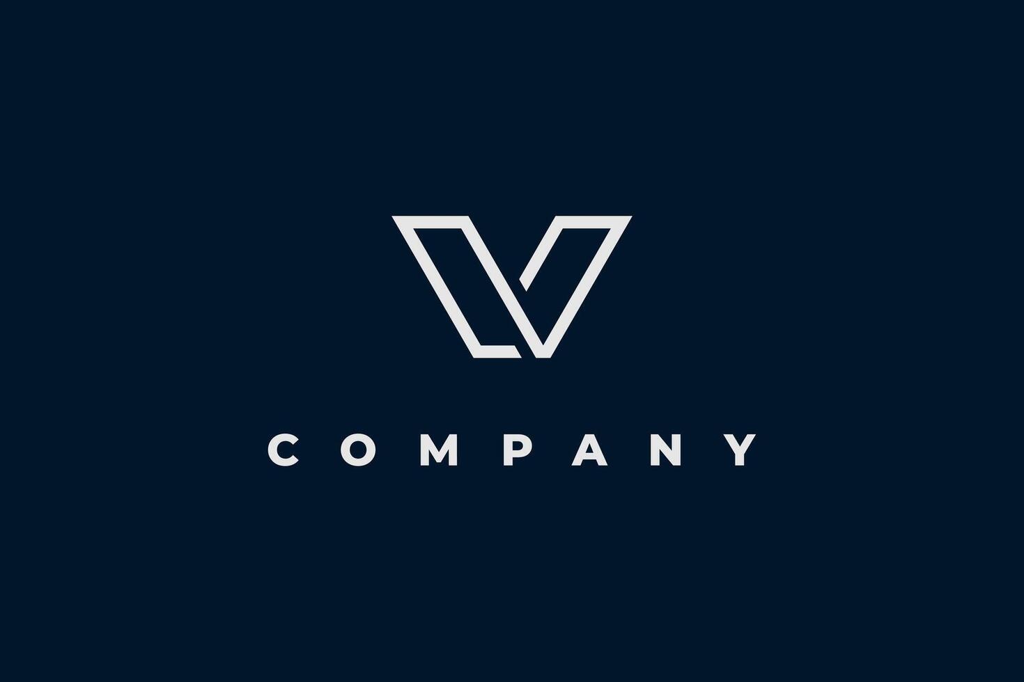 modern v outline logo design vector