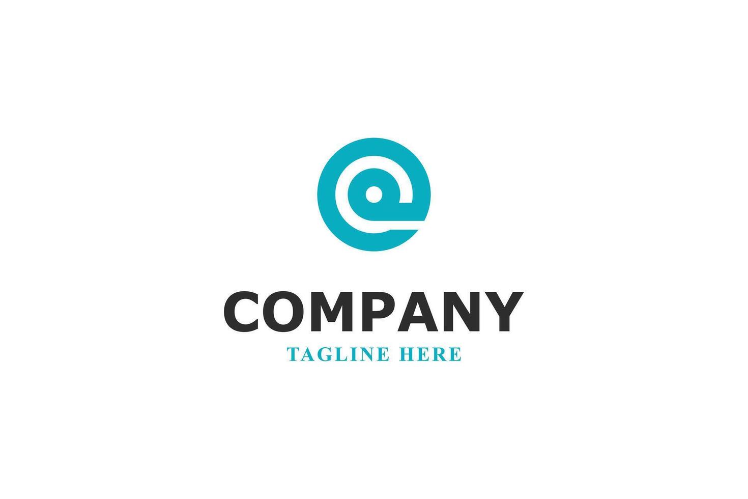 modern e shaped circle logo vector