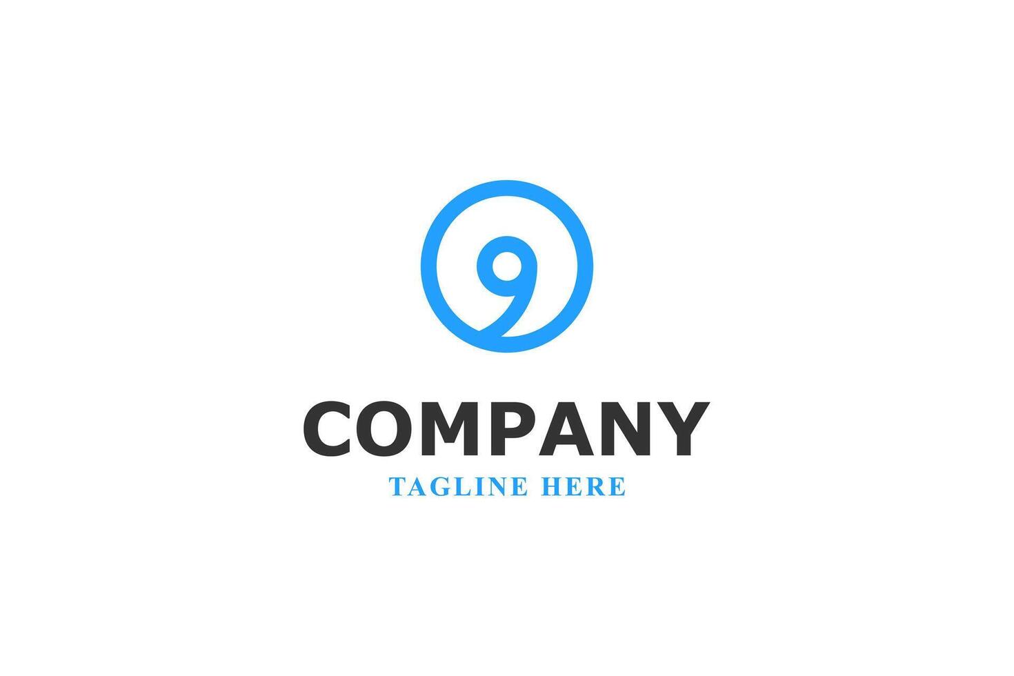 creative g or 9 in circle logo vector