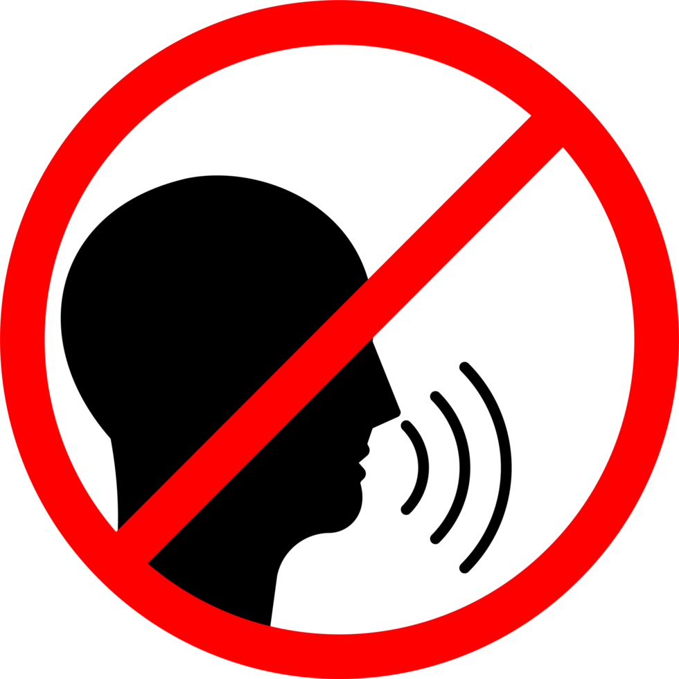 Crossed Person Talking Symbol or Silent Please Sign png